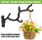 Blulu 6 Pcs Cast Iron Plant Hanger Wall Bracket Tree Branch, Rust Brown - Image 3