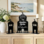 Iwa Concept Ramadan Kareem Table Decoration Set – Elegant 3-Piece Islamic Table Decor – Modern Ramadan Decorations for Iftar & Eid – Black Wooden Acrylic Islamic Tabletop Decor by iwaconcept