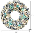 Galt International 18" Nautical Seashell Wreath, Blue | Coastal Beach Floral Home Decor Indoor Outdoor Real Starfish Pearl Seashells - Image 6