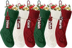 Christmas Stockings 18 Inches,Long Knitted Stocking with Name Tags by Doitory