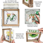 Set of 3 Rustic Wood Frames for Shelf, Mantel or Tiered Tray Decor - 36 Interchangeable Seasonal Home Signs for 4 Seasons & Holidays, 7x7 in - Image 2