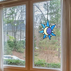 Sun and Moon Stained Glass Window hangings,Suncatcher for Winodw - Image 3