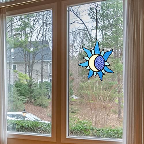 Sun and Moon Stained Glass Window hangings,Suncatcher for Winodw - Image 3