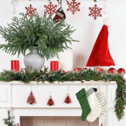 24 Bundles Artificial Norfolk Pine Stems, Real Touch Christmas Greenery - Image 5