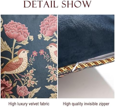 patdrea Designer Velvet Throw Pillow Cover,Set of 2,18"x18"-OldgardenB - Image 4
