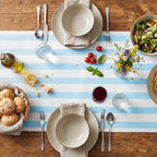 AmazingSpark Striped Table Runner Roll,Light Blue,50' Long X 16" Wide - Image 6