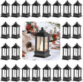 24 Pack Black Mini Lanterns Decorative Indoor, for Centerpiece by Staymoment