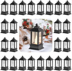 24 Pack Black Mini Lanterns Decorative Indoor, for Centerpiece by Staymoment