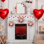 6 Pcs Valentines Day Wreaths Kitchen Cabinet Decor Farmhouse Artificial Red Pink Heart Berries Mini Valentine's Day Windows Wreaths for Front Door Porch Wall Decor - Image 4