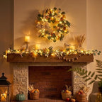 Valery Madelyn 24'' Fall Wreaths for Front Door with LED Lights - Image 4
