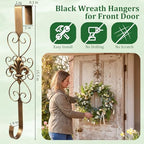 2 Pcs Halloween Wreath Hangers for Front Door, 15.5 in, Bronze - Image 5