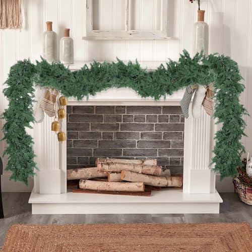 Hananona 9 FT Christmas Garland, Real Touch Cedar Garlands, 1 Pcs - Image 7