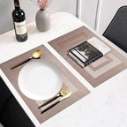 PIGCHCY Placemats Set of 12 Washable Durable Place Mats Vinyl Heat Resistant Non-Slip Table Mats Indoor Outdoor (18 x 12 inches, Champagne) - Image 6