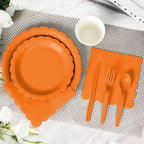 Vyntra 350 Pcs Orange Paper Plates and Napkins Party Supplies - Image 4