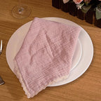 FINGERCRAFT Lace Cloth Napkin, Cotton Gauze, Set of 12, 20x20 in,Peach Wipe - Image 5