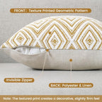 HPUK Throw Pillow Covers 18x18, 4 Pack, Ochre Textured Couch Pillow Covers - Image 2