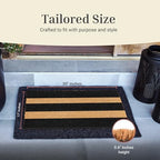 THEODORE MAGNUS Door Mat - Welcome Mat for Front Door with Non-Slip Backing - Durable Coir Doormat - Perfect for Outside Entrance and Entryway Matt - Outdoor/Indoor - Wide Stripes - 17" x 30" - Image 3