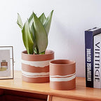 Nihow Ceramic Modern Plant Pot with Drainage for Indoor Plants,5+7 inch - Image 4