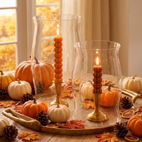6 Pcs Pumpkin Taper Candles Fall Halloween Smokeless Tapered Candles 7.16'' - Image 5