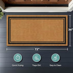 Barnyard Designs Natural Coco Coir Non-Slip Doormat (36x72, Border) - Image 3