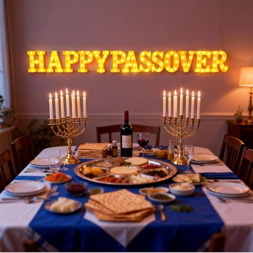 Aurelema 13 Pcs Passover Decorations LED Letter Lights Signs - Image 6