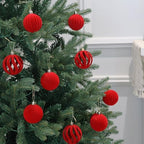 20Pcs Red Velvet Christmas Ornaments Set,2.36In Flocked Ornaments Balls - Image 5