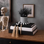 Pinkunn 5 Pcs Gothic Decorative Books with Fake Plants Bead Garland Hemp - Image 2