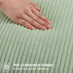 Mecatny Corduroy Decorative Throw Pillow Covers 24x24 Set of 2 Sage Green - Image 3