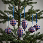 12 Pcs 2.36in Christmas Scottish Tartan Ball Ornaments, Blue - Image 3