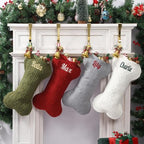 Personalized Dog Christmas Stockings,Custom Embroidered Pet Name & Bone Shape Stocking for Pet,Premium Cable Knit 15.7” Large Dog Stocking for Fireplace Holiday Decor Gifts(10 Pack) - Image 6