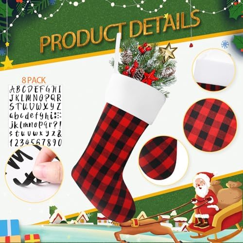 Tatuo 12 Pack Christmas Burlap Stockings Hanging,Novel Color - Image 4