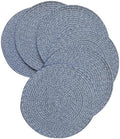 WAZAIGUR Round Placemats Set of 6 Thick Cotton Rope, 13inch, Blue and White by WAZAIGUR