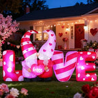 DomKom 8ft Long Valentines Day Decorations, Love Inflatable with Kissing Gnomes Blow Up Build-in Led Lights for Valentine Wedding Party Garden Yard Lawn Décor - Image 3
