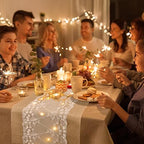 Xinnun 12 Pcs Burlap Table Runners with Lights Lace, 12 x 108 in, Vine - Image 4