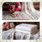 Newwiee 10 Pcs Lace Table Runner Floral, 31.5''x120'', White - Image 4