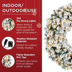 Best Choice Products 48in Large Flocked Artificial Pre-Lit Fir Christmas Wreath Holiday Accent Decoration w/ 200 2-in-1 LED Lights, 714 PVC Tips - Image 4