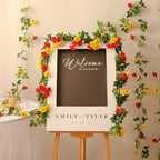 Floweroyal 4 Pack Artificial Flower Garlands 15.8FT Fake Rose Vines Silk Flowers Hanging Rose Ivy for Wedding Arch Party Home Garden Wall Decor (Orange Yellow) - Image 4