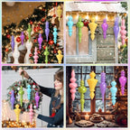 Soaoo 6 Pcs 6.3 in Macaron Color Mercury Glass Finial Christmas Ornaments - Image 5