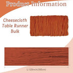 16 Pack Cheesecloth Table Runners 20" x 120", Boho Gauze Table Decor for Wedding, Bridal Shower, Birthday Party, Long Romantic Runner(Terracotta) - Image 2