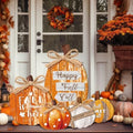 GlikCeil 5 Pcs Fall Pumpkin Signs Happy Fall Outdoor Thanksgiving Decor by GlikCeil