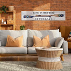 RattanView Life Is Better at the Lake Porch or Entryway Sign 36" by 7.5" Pine Wood Rustic Art Print Lake Life Decor Hanging Wall Art for House, Living Room, Kitchen or Indoor and Outdoor - Image 6