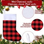 Skylety 60 Pcs Christmas Stockings Bulk Buffalo Plaid Xmas Tree Ornaments - Image 4