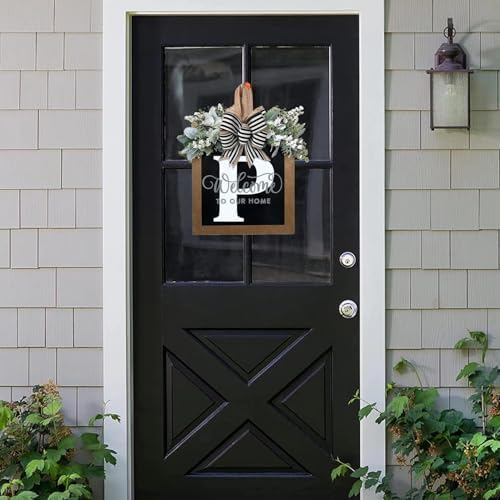 16'' Personalized Last Name Welcome Sign, Door Wreaths for Front Door Outside, Spring Wreath for Front Door Decor, Farmhouse New Home Gifts for Home (P) - Image 2