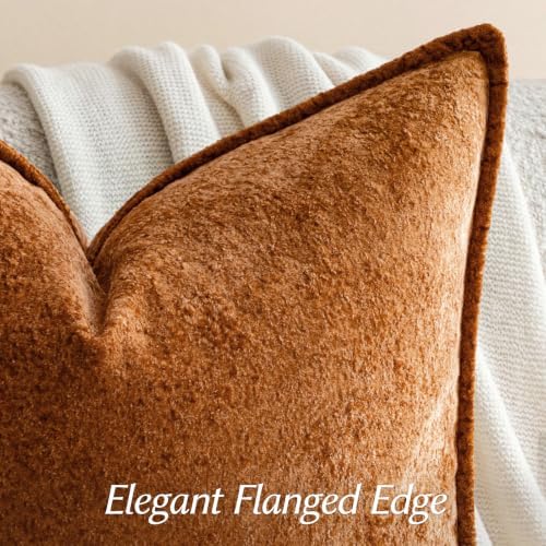a moment Throw Pillow Covers 24X24 Inch 4 Packs,Soft Velvet Decorative Pillow Cases with 3D Ice Flower,Texture Modern Accent Cushion Covers for Sofa Couch Home Decor Maple Dusk - Image 3