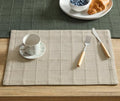 ZeeMart Linen Checked Farmhouse Placemats Set of 6, Oatmeal 13x19in by ZEEMARTONLINE
