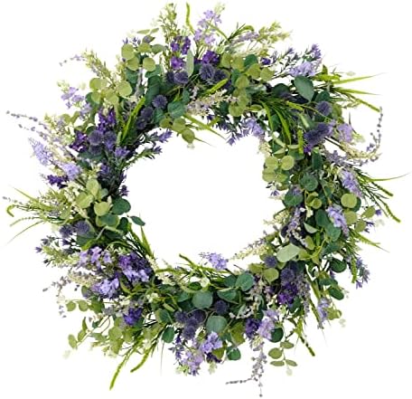 Puleo International 30" Artificial Eucalyptus Floral Spring Door Wreath, Multicolor (2605-W30) by PuleoInternational