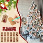 24 Set Mini White Christmas Stockings Bulk with Tags Bells - Image 4