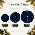 Nevy Velvet Christmas Tree Skirt with Ruffled Edge&Pearl,60" - Image 6