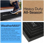GORILLA GRIP WeatherMAX Door Mat, Indoor Outdoor Use, 29x17, Black Welcome - Image 3