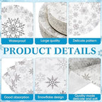 Pickmesh 250 Pcs Christmas Dinnerware Set Snowflake Disposable Paper Plates Napkins and Cups Xmas Luncheon Dinner Tableware for Winter Christmas Birthday Party Supplies Table Decor - Image 3